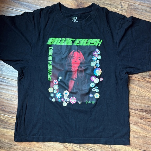 BILLIE ELISH X TAKASHI MURAKAMI BLACK SS Tee Shirt SIZE -M - Picture 1 of 6